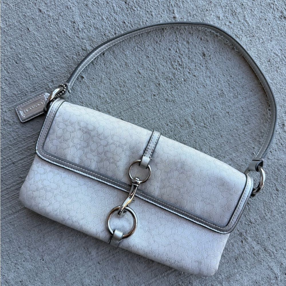 Coach vintage metallic silver shoulder bag